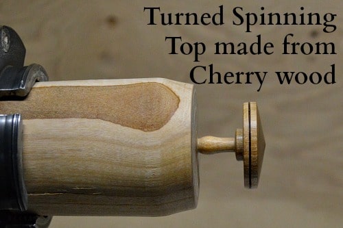 Craft Economy - Turned Cherry Wood Spinning Top