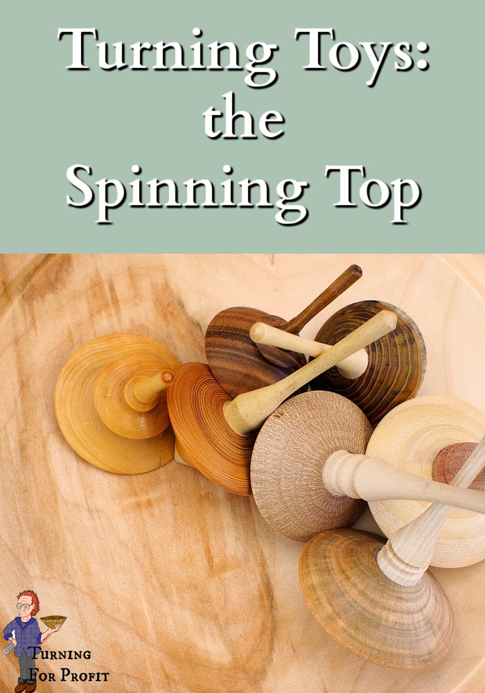 A pile of wooden spinning tops