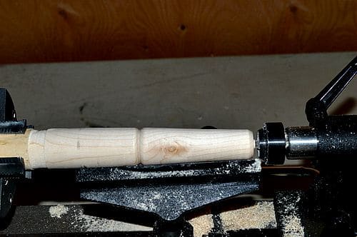 Shape the tool portion of the ball winder with a slight taper using your skew chisel.