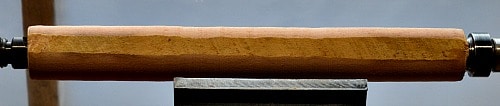 Rolling Pin turned round with roughing gouge