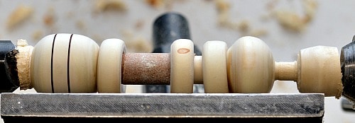 Baby Rattle - Sanding the underside of the rings