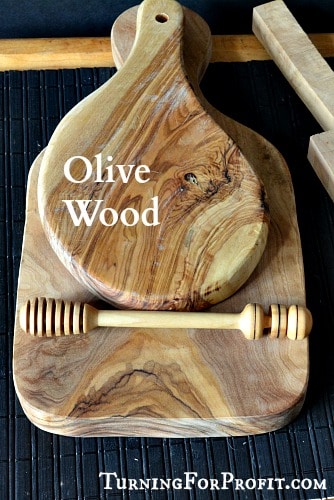 Olive Wood honey dipper and two platters beautiful grain pattern