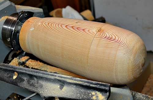 Cremation urn - shaping the urn before hollowing out the base