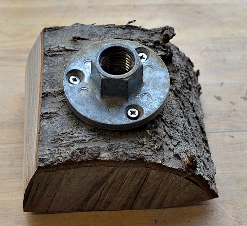 Face plate on turning blank of rough wood