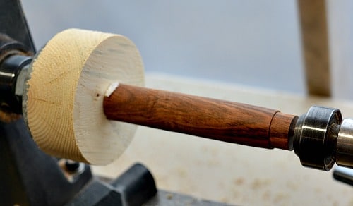 wood on a lathe
