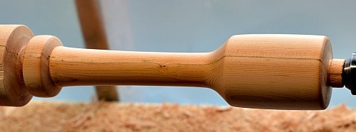 wood between centers on lathe