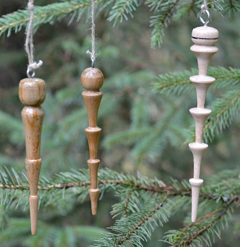 Wooden icicle don't melt. One of the projects in the Woodturning Blueprint
