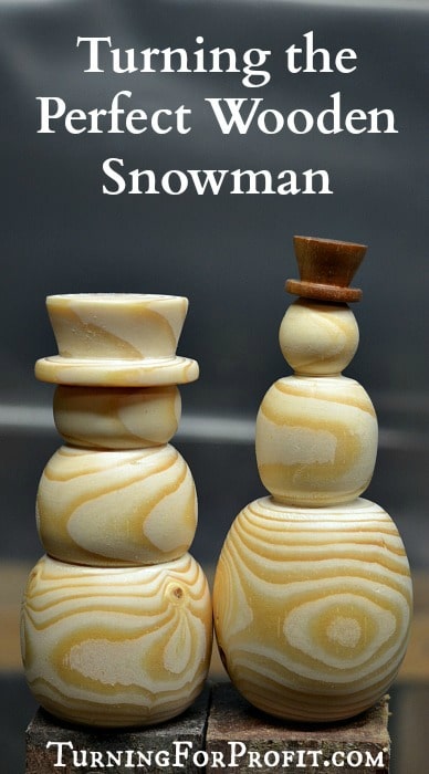 Two Turned Wooden Snowmen