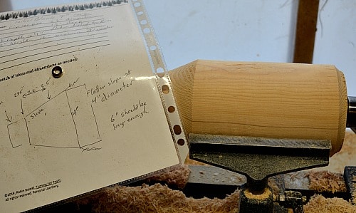 The notes help to guide me as I go through my woodturning project